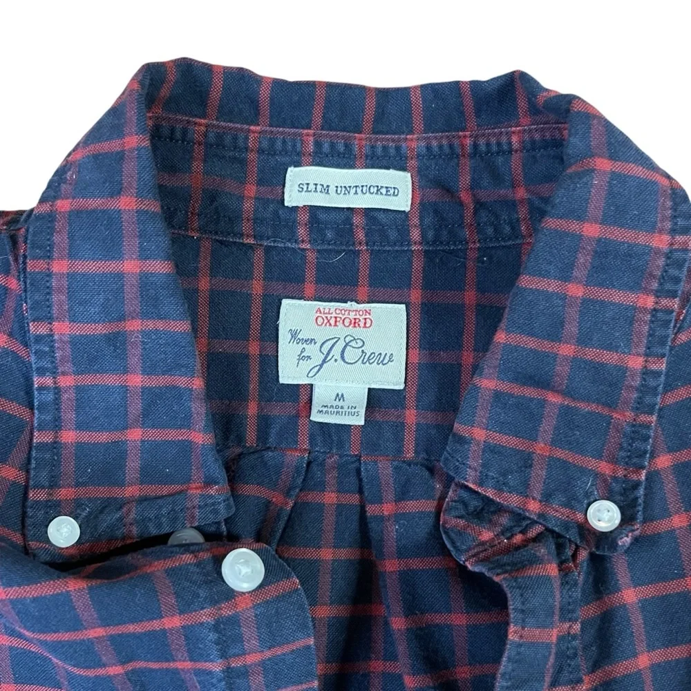J. Crew Blue Red Plaid Button Down Shirt Men’s Long Sleeve Casual Preppy Cotton